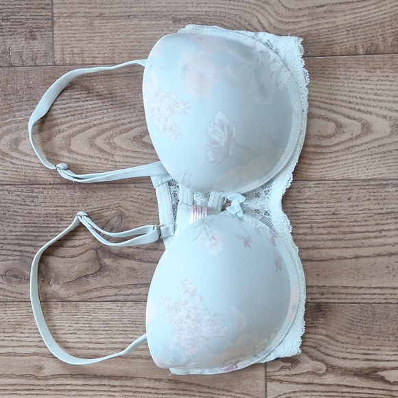 Soft Blue Floral Bra - Picture 2 of 6